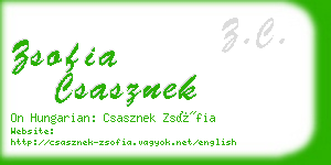 zsofia csasznek business card